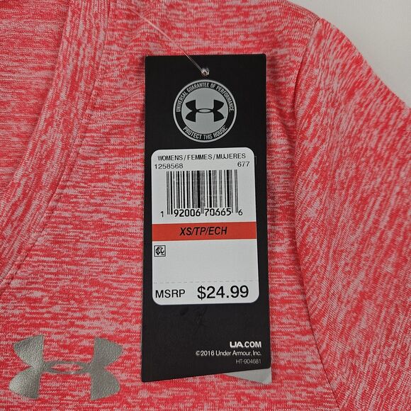 Under Armour UA Tech HeatGear Twist V-Neck Women's XS Short Sleeve Loose Fit New - Picture 4 of 9